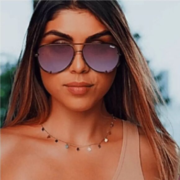 NWT Rare Quay Rimless 877 Australia High Key Mini Aviator Bronze Brown Pink - Picture 2 of 6